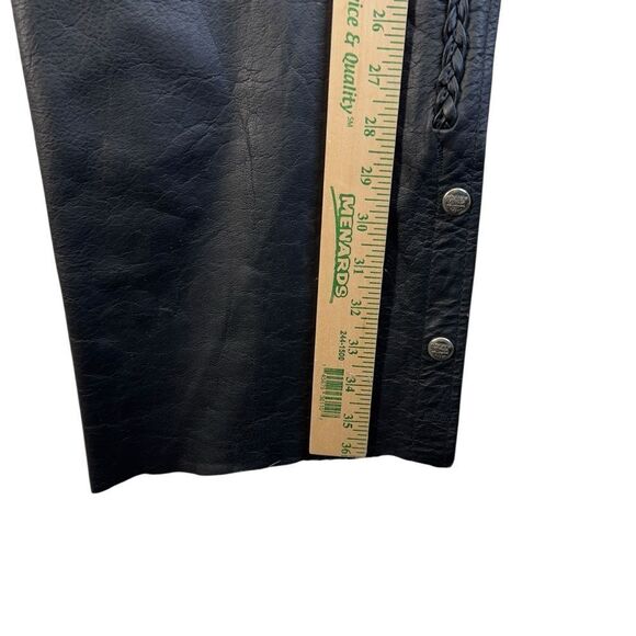 Unisex Interstate Leather Black Motorcycle Biker Riding Chaps Adjustable S - Picture 9 of 16